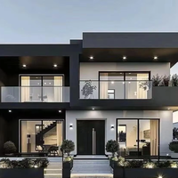 Villa en acier préfabriquée de luxe Maison intelligente dimension personnalisée courte période Villa en acier léger Villa familiale préfabriquée 3 pièces