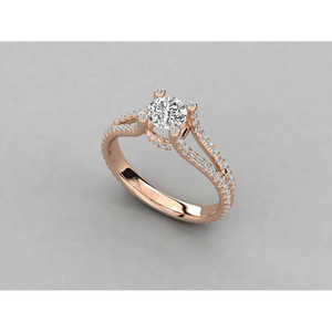 Bague solitaire en or 9 carats avec diamant brillant cultivé en laboratoire - Product Image 1