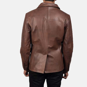 Abrigo de Invierno Estilo Marinero de Cuero Marrón Mr. Bailey, Cierre de Cremallera, Impermeable, con Forro de Piel, Casual y Formal, con Estampado - Product Image 5