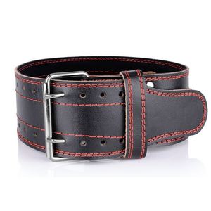 High Compression Leather Powertlifting Belt with <b>Back</b> <b>Support</b> Strap for Gym Training Custom Color Logo - Product Image 5