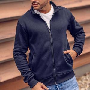 Cárdigan con cremallera de fábrica OEM al por mayor, suéter informal, sudaderas, chaqueta bomber holgada con logotipo impreso personalizado - Product Image 3