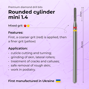 Broca de Diamante Redonda para Uñas, Mini Broca Cilíndrica de 1.4 mm, Roja+Amarilla, Herramientas de Belleza para Salón, Fabricante OEM - Product Image 3
