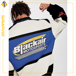 wholesale custom team varsity <b>jackets</b> for <b>men</b> wool <b>leather</b> finish breathable samavia unisex plus size cotton embroidered winter - Product Image 5