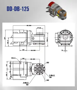 Accessori per macchine utensili diametro 125mm 5th 5 assi braccio singolo indicizzazione camma tavola rotante per tornio CNC