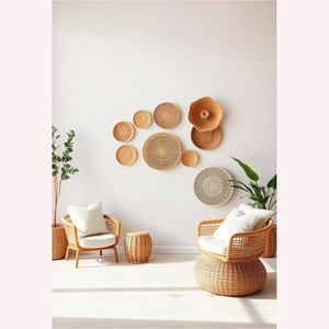 Modern Coastal Handmade Rattan & Seagrass Wall Sculpture Premium Quality Home <b>Decor</b> for Trendsetters - Product Image 5