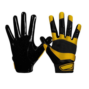 Guantes de Fútbol Americano de Cuero Elite Safety para Receptores, Palmas Adherentes, Protección UV, Logotipo Personalizado, Cierre con Cordón - Lo Último - Product Image 2