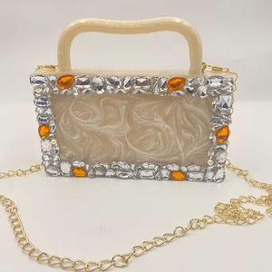 Premium Modern Eco-Friendly Waterproof Resin Clutch Purse | Glossy Acrylic Womens Evening <b>Bag</b> <b>for</b> <b>Wedding</b> & <b>Bridal</b> Events - Product Image 1