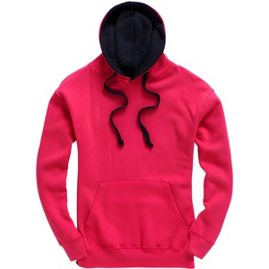 <b>Men's</b> <b>Red</b> Hooded <b>Sweatshirt</b> Regular Fit Cotton French Terry Casual Pocket Hoodie Autumn Wear - Product Image 1
