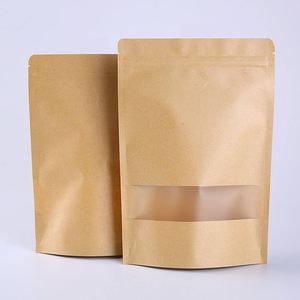 Trung Kien Packaging Eco-Friendly Kraft Stand Up Pouches | Resellable, grado alimenticio, ventana transparente | Cualquier tamaño, aperitivos y frutas secas - Product Image 3