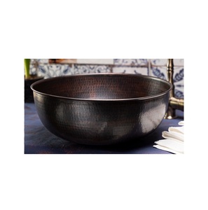 Fregadero de cobre personalizado Fregadero de cobre de alta calidad para cocina Fregadero de cobre martillado en lavabo de precio al por mayor - Product Image 1