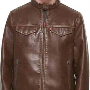Chaqueta de cuero de moda de invierno para hombres más vendidos hecha a medida con tela teñida de nueva condición de alta calidad procesada - Product Image 1