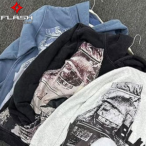 Logo exclusif de tendance de matériel de Hoodies brodé par hiver lavé de polyester/coton personnalisé lâche confortable adapté aux besoins du client - Product Image 6