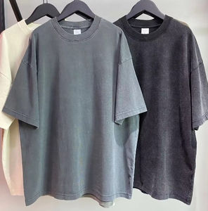 เสื้อยืดลายผ้าย่นซีดแบบวินเทจพร้อมพิมพ์โลโก้ตามสั่ง - Product Image 1