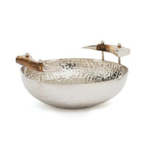 Bol de service à chocolat en acier inoxydable martelé avec poignée design bol en métal pour Ramadan bol décoratif pour la maison - Product Image 1