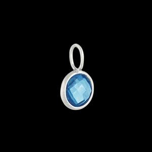 Colgante de Topacio Azul Redondo, Piedra Natal de Diciembre, Gema Azul Cielo, Chapado en Oro, Joyería Delicada Hecha a Mano para Mujer - Product Image 4
