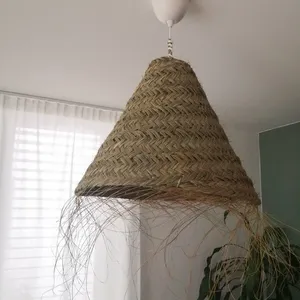 2024 Eco-Friendly Minimalist <b>Bamboo</b> Woven Handmade Lampshade Covers Frames Pendant <b>Lights</b> for Home Decor - Product Image 6