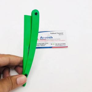 Rasoir de barbier professionnel en gros avec logo personnalisé durable en acier inoxydable manuel vert lame unique visage/aisselles/corps Aroosh - Product Image 1