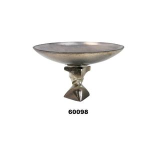Bol à fruits rond en aluminium fini laiton antique avec support pour table à manger et décoration de cuisine - Product Image 1