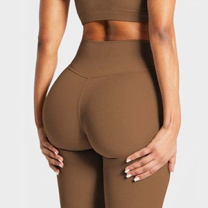 Respirant Gym Sport Fitness Pantalon 4 voies Stretch Butt-lifting Yoga Spandex/Nylon Leggings pour femmes Couleur unie Doux Multicolore - Product Image 4