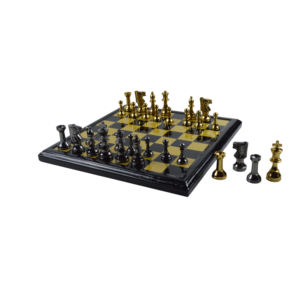 Juego de Ajedrez de Metal de Diseño King Size de 11.5 cm con Acabado en Latón y Plata, Juego de Ajedrez para Mesa - Product Image 4