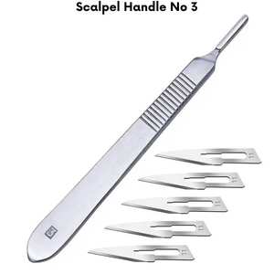 Mango de bisturí 3 de alta calidad No. 3 mangoes de bisturí quirúrgico de acero inoxidable, herramienta de corte manual de precisión con bisturí - Product Image 5