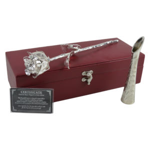 Rosa Natural Eterna con Acabado Plateado y Base de Cerámica, Ideal para Regalo de Aniversario y el Mejor Regalo para Parejas - Product Image 4