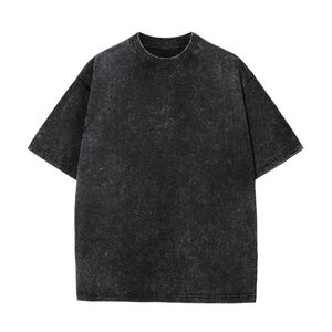 T-shirt unisexe en coton 100% tricoté, surdimensionné, uni, vintage, teinture unie, poids lourd, personnalisé - Product Image 1