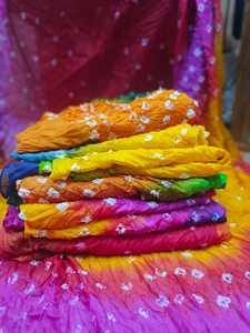 Authentic Handcrafted Bandhani Dupatta Soft Cotton Multicolor <b>Scarf</b> Wrap Festival-Ready Colorful Bandhani for Ramadan New Year - Product Image 5
