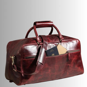 Custom Vintage Red Genuine Leather Duffle <b>Bags</b> Travel <b>Shoulder</b> <b>Bag</b> for <b>Men</b> Luxury Designer - Product Image 6