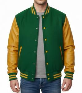 Chaqueta universitaria de lana de moda 2025, diseño inspirado en El vintage con mangas en contraste - Product Image 6