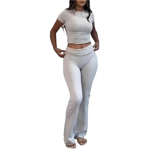 Chaqueta corta informal cómoda para mujer, pulóver, sudadera, conjunto de Sudadera con capucha para correr, chándal de talla grande con patrón sólido - Product Image 5