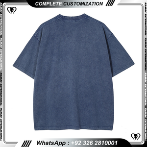 เสื้อยืดสตรีทแวร์ผู้ชาย ผ้าฝ้าย/โพลีเอสเตอร์ 100% วินเทจ ล้างสีแบบแอซิด พิมพ์ลายสกรีน ปรับแต่งได้ ระบายอากาศได้ดี - Product Image 4