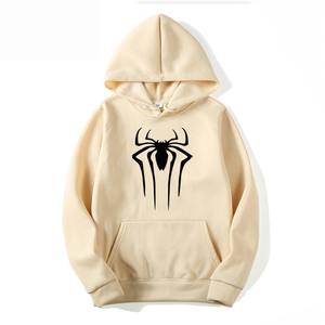 เสื้อสเวตเตอร์มีฮู้ดลำลองมีฮู้ดของผู้ชายเสื้อสเวตเชิ้ตมีฮู้ดพิมพ์ลายแมงมุมสีพื้นมีแบรนด์แฟชั่น - Product Image 3
