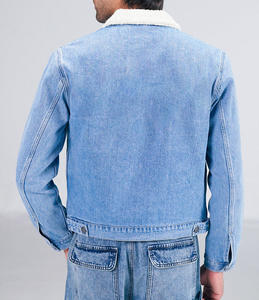 Fabricantes de ropa personalizada Chaqueta de exterior vintage Chaqueta de mezclilla no elástica recortada ajustada para hombre - Product Image 2