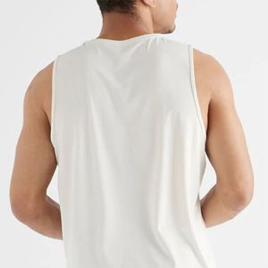 Camiseta sin mangas de estilo relajado para hombre, diseño sin mangas de algodón transpirable hecho a mano para entrenamientos de gimnasio, entrenamiento físico o moda casual - Product Image 5