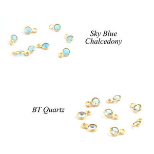 ชุดเครื่องประดับทองชุบ BT ควอตซ์แบบห่วงเดียว,ชุดเครื่องประดับ Diy แบบเลือกได้รอบเล็กๆล็อต20ชิ้น - Product Image 3