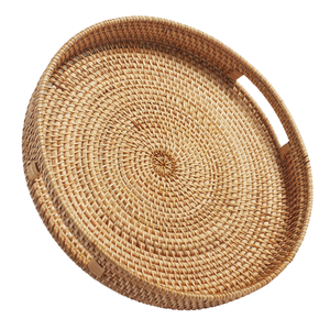 Cesta de ratán redonda de mimbre de Vietnam/bandeja de ratán hecha a mano para uso en Spa, baño o cafetería - Product Image 1