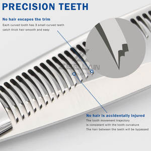 Venta directa de fábrica Nuevo diseño Tijeras de adelgazamiento de peluquero para diestros de acero inoxidable con 28 dientes Calidad de grado A + - Product Image 4