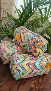 ชุดผ้าฝ้ายวินเทจทำมือ 3 ชิ้น สำหรับใส่กระเป๋า ปิดด้วยซิป เป็นมิตรกับสิ่งแวดล้อม กันน้ำ ทนทาน ขนาดใหญ่ เหมาะสำหรับการเดินทาง สำหรับเด็ก - Product Image 5