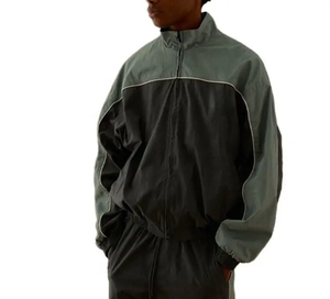 Ropa de calle, chándal de poliéster, forro de malla ligero, chaqueta cortavientos y pantalones, conjunto de chándal reflectante deportivo de nailon - Product Image 5