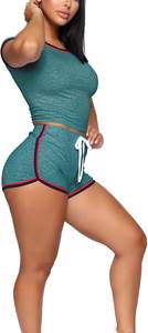 Conjuntos de 2 piezas para mujer, camisetas informales y traje de entrenamiento corto, conjuntos cortos para mujer, conjunto de dos piezas para mujer - Product Image 2
