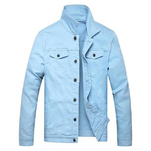 Veste en jean foncé élégante pour homme, vente en gros, hiver, chaude, coupe-vent, personnalisable avec des patchs boutonnés tendance - Product Image 1