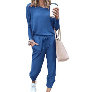 Derniers modèles de survêtements 2 pièces pour femmes meilleurs ventes ensemble de survêtements ajustés en coton pour jogging et femmes - Product Image 1