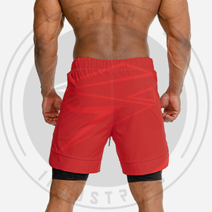 Pantalones cortos de gimnasio de alta calidad para hombre, venta al por mayor, cómodos pantalones cortos de compresión de entrenamiento con cintura elástica, patrón sólido - Product Image 2