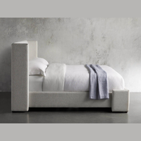 Cama Queen de gama alta moderna con marco de madera de diseño exclusivo