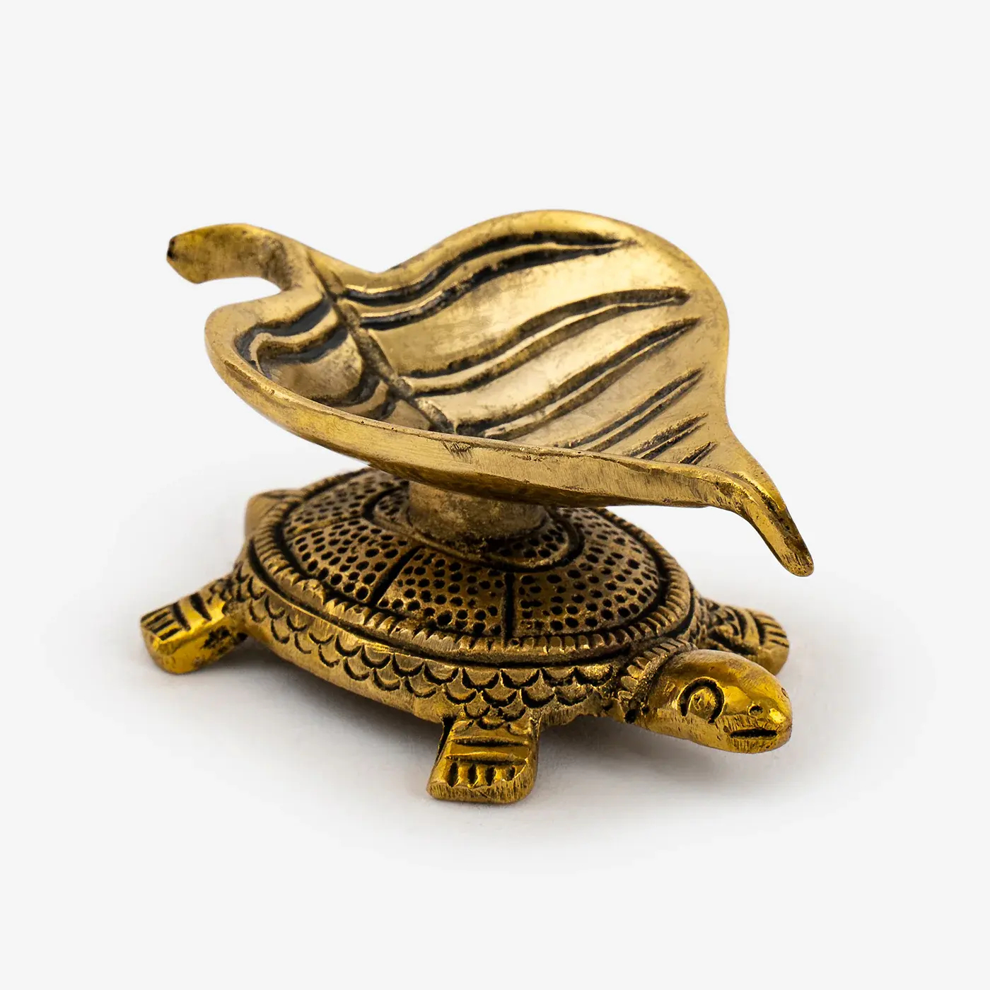 Buy Imperial Bulk Brass Peepal Leaf Diya/Traditional Leaf Diya/Brass Tortoise Leaf Diya for Home Temple