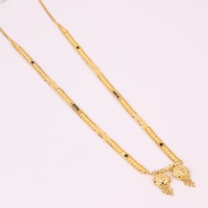 Mangalsutra chapado en oro tradicional para mujer, regalo para ocasiones especiales para la temporada de bodas, cobre, latón, Chapado En Oro, Laminado - Product Image 2