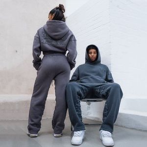 Survêtements personnalisés en molleton respirant 100 % coton, brodés, écologiques, séchage rapide, pour hommes et femmes, tricotés lourds de créateur - Product Image 1