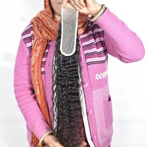 Cheveux humains indiens bruts non traités, couleur naturelle noire, avec closure 2*6, tissage à double trame, vente en gros - Product Image 1