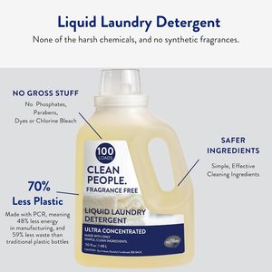 น้ำยาซักผ้า Clean People Eco-Friendly สูตรน้ำ ปราศจากน้ำหอม ขนาด 50 ออนซ์ ซักได้ 100 ครั้ง - Product Image 2